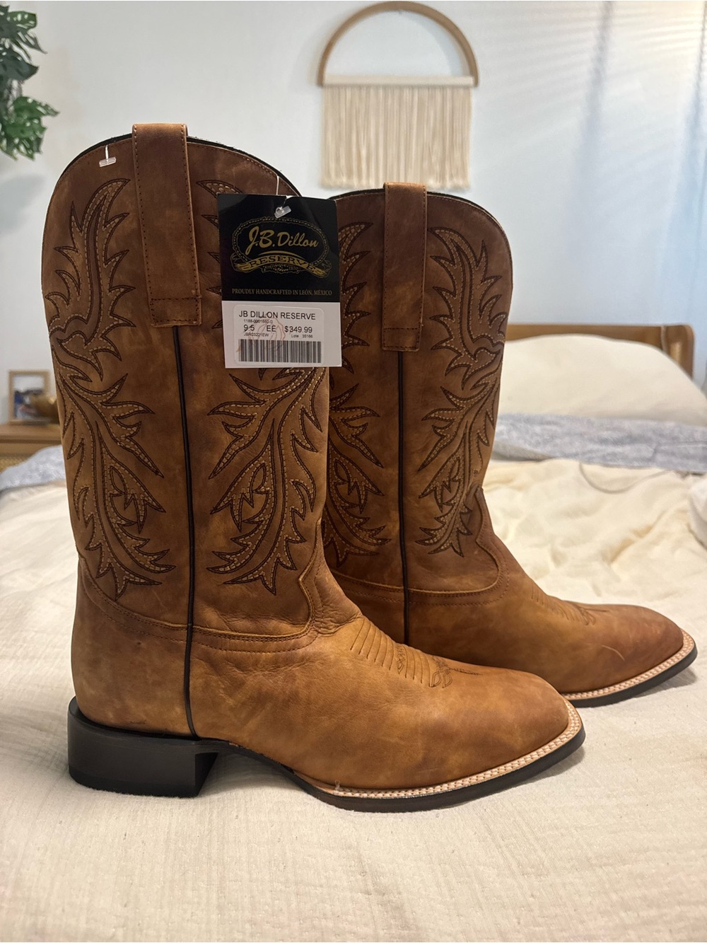 J.B. Dillon Men's Chestnut Brown Cowboy Boots
